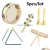 Favore di partito Garten Log Orff Set di strumenti a percussione Giocattoli per bambini Touch Bell Castanet Sand Hammer Hand Beat Double Drum Drop Deli Dhyfb