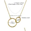 Pendant Necklaces Stainless Steel Double Circle Necklace Rings Gold Interlocking Circles Trendy Couple Best Friendship For D Dhgarden Dhhab