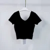 Tenue de yoga NWT yogatwo T-shirt de sport pour femme Vêtements de fitness Femme Chemises d'entraînement à manches courtes Hauts de sport Vêtements de sport Vêtements de yoga pour femmes en forme de V à manches courtes Sans logo