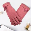 Five Fingers Gloves Women's Winter Mittens Suede Warm With T-ouch Screen Index Finger Female