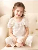 Pigiama Set pigiama in pizzo di cotone Lolita per ragazze estive a 2 colori. Pigiama a maniche corte per bambini piccoli Pigiama carino. Abbigliamento per bambini 230331