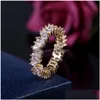 Band Rings Valentines Day Rainbow Cz Classic Engagement Stack For Women Irregar Zircon Jewelry Giftz Drop Delivery Ri Dhgarden Dha03