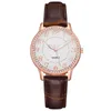 Relojes de pulsera 2023 Relojes de lujo con diamantes a la moda para mujer, reloj femenino de cuero de cuarzo para mujer, regalos románticos, reloj con gota