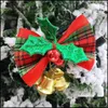 Christmas Decorations Bowknot Bell Tree Decoration Plaid Xmas Ornaments Kids Gifts Decor Ornament Drop Delivery Home Garden Dh4Kt