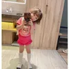 Summer Children Clothing Set Girls School Uniform Two Piece Child Set Birthday Outfits Kids Clothing Suits For Baby Kids Women