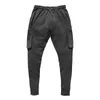 Herrenhose Multi-Pocket Herren Fitness Lässig Elastische Hose Reißverschluss Sporthose Navy Military Jogginghose Jogger Boun22