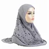 Musulman Grandes Filles Hijab avec Couche Écharpe Islamique De Haute Qualité Arabe Chapeau Femmes Bandeau Ramadan Prier Chapeaux 70x60cm