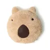 Diseñador 1pc cojín almohada lindo cojín de forma de la cabeza del oso, lana de poliéster beige, con bordado, para decorar el sofá de la sala de estar, incluido el núcleo de cojín