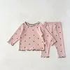 衣類セットミランセルスプリングベイビーセットドットプリント幼児の女の子睡眠服を着たベイビー屋内スーツ230331