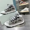 Designer weaves lace-up sneakers style leather Lavin curb sneakers Lavin luxury shoes Napa calfskin rubber platform sole lanvnsa