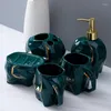 Set di accessori per il bagno Accessori per il bagno in ceramica Simpatico portaspazzolino a forma di elefante Dispenser di sapone Bottiglia di disinfettante per le mani Scatola per tazza di collutorio