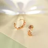 Hoop Earrings Arrival 18K Rose Gold Women AU750 Coin