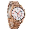 Montres-bracelets créatives en bois hommes montre personnalité mode Quartz chronographe horloge zèbre bois montres pour hommes Reloj De Hombres