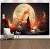 Chinese Art Hanging Cloth Background Cloth Small and High Sense Room Wall Cloth Bedroom Bedside Background Wall Decoration Painting Fabric Art