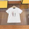 23ss maglietta per bambini firmata t-shirt per bambini magliette a maniche corte per neonati vestiti per ragazze girocollo T-shirt in puro cotone amore coniglio logo stampato T-shirt per bambini di alta qualità a1