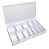 Unghie finte Solida scatola di immagazzinaggio per unghie durevole con 12 griglie spaziali per uso personale in salone Suggerimenti falsi Contenitore per custodia glitterata con strass