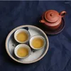 Cups Saucers 6Pcs/lot Chinese Ancient Calligraphy Pottery Tea Cup Hat Wine Set Teaware Bowl Ceremony Antique Teacup