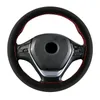 Nova capa de volante de peles para carro universal 38cm trançado o volante de carro protetora cobertura de couro anti -slip interior peças