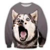 Moletons masculinos moletons phechion moda masculino/mulher animal husky cão 3d impresso na manga longa roupas esportivas casuais pulôver s41