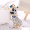 PERSPETTO Crystal Cuppy Dog Dog Celechain Diamond Diamond Diamuta Borsa Borsa Carina Pendente Ornament Regalo Ornamento 3COLORS GGA DH5PA