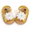 Sandaler Baby Girls Princess Sandaler Big Rhinestone Flower Open Totes Anti-Skid mjuk sula Walking Shoes Ankel Stick-On Summer Foot Wear Z0331