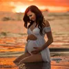 Maternity Dresses White Bodysuits For Po Shoot Summer Pregnant Women Bodysuit With Long Dress Pregnancy Pography Outfits