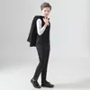 Suits Flower Boys Wedding Suit Kids Prom Party Tuxedo Formal Blazer Children s Day Pinao Performance Costume school uniform 2 16T 230331