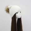 Beanies Beanie/Skull Caps Cashmere Hat Women Fashion Angora Knitted Pom Beanie