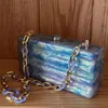 Evening Bags Bag Woman Luxury Acrylic Clutch Designer Wedding Elegant Handbag Party Wallet Purple Shoulder Crossbody