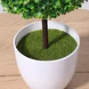 Decorative Flowers 2 Pcs Desktop Decor Artificial Topiaries Macrame Greenery Bonsai Green Home Lifelike Succulents Tree