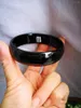 Tylko bransoletka Bangle Origine Asia Black Natural Agate Jade Bransoletka wewnętrzna 58 mm #11