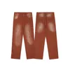 Heren jeans stijlvolle letter cross patch borduurwerk vintage mannen broek hiphop verontruste retro gewassen denim broek pantaloni uomomen's