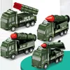 Diecast Model 4Pcs Kinder Spielzeugauto Inertia Sanitation Truck Modelle Pull Back Military Engineering Vehicle Feuerwehrauto Jungen Spielzeug für Kinder Geschenk 230331