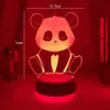 Gece Işıkları Yaratıcı 3d Panda Led Yenilik Gece Işık USB veya Pil Powered Nightlamp Masası Sevimli Dekorasyon Yatak Odası Başucu Lambaları Çocuk Hediyesi P230331