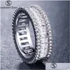 Band Rings New Baguette Cz Eternity Trendy Engagement Stack For Women Irregar Copper Inlaid Zircon Valentine Day Dro Dhgarden Dhqgv