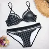 Maillots de bain pour femmes Sexy 2023 Bikinis Noir Maillot de bain pour femmes Dot Polka Maillot de bain rembourré Pushup Bikini Set 230331