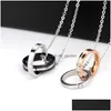 Pendentif Colliers Mode Double Cercle Collier Pour Couple Lettre Interlocking Hoop Infinity Charm Eternity Best Valentines Dhgarden Dhevc