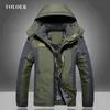 Herrjackor 2023 Winter Parka Coat Hooded Fleece Casual Overcoat Men Thicken Jacket Warm Outdoor vandringskläder Big Size 9xl 230331