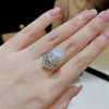 Fine Finger Ring Pearl Zircon 925 Sterling silver Engagement Wedding Band Rings for Women Bridal Birthday Party Jewelry Gift