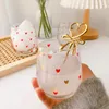 Copas de vino Ins de estilo nórdico, taza de café de cristal, cuchara creativa, moda de verano para niña, para beber jugo de leche resistente al calor