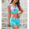 2023 Neue Frauen Bademode Sexy Bikinis Set aushöhlen Badeanzug Biquini Cross Bikini Print Badeanzug Bikinis Beachwear