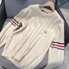 Mujer Suéter Blusa Camisa Primavera Otoño Diseñador Sudaderas Manga larga Rayas Cuello redondo Jerséis Tops Camisetas Talla S-XL