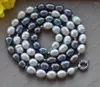 Pendant Necklaces Z11779 32'' 12mm Black Gray Rice Freshwater Pearl Necklace