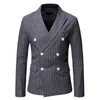 Men's Suits Blazers Black Stripe Men's Jacket Fashion Double Breast Men's Jacket Casual Business Tuexdo Clothing Men's Casaco Masculino 230330