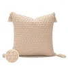 Pillow Cover 30x50 45x45cm Woven Tassel Design Simple Decorative For Sofa Livingroom Decor Pillowcase Case