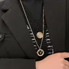 Mode långa designer halsband kedjor hänge halsband guld pläterade utsökta smycken tillbehör par familj klassiska premium presenter