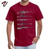 Herr t-skjortor män kort ärm sniper rifles tshirts rättvisa toppar skjorta retro o nack t-shirts grossist