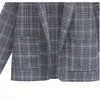 Completo due pezzi Dres Set autunno elegante ufficio scozzese maniche lunghe giacca tascabile monopetto gonna set formale 230331