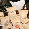 Brinquela de presentes 24 stsets Obrigado Kraft Paper Bags