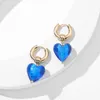 Pendientes colgantes de arena de lámpara de lámpara de vidrio transparente gota de corazón grande para mujeres vintage de cobre circulador colgante de oro joyas joyas